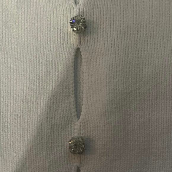 Steps New York White Tank Top with Cutouts and Diamond Crystal Accents (S/M) - Picture 2 of 5